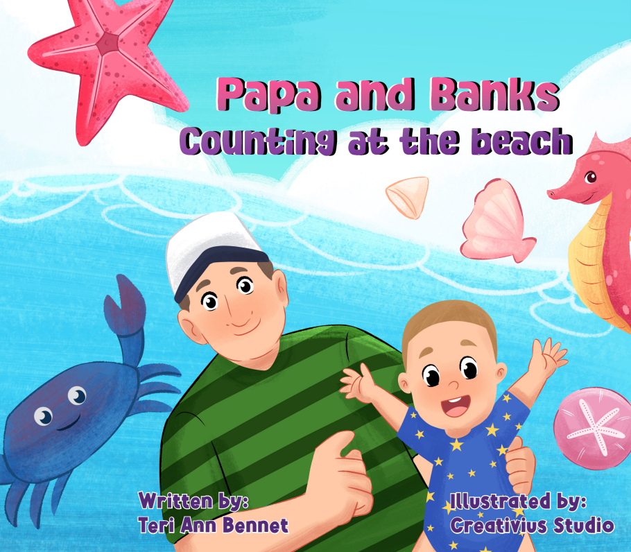 Papa and Banks Counting at the Beach