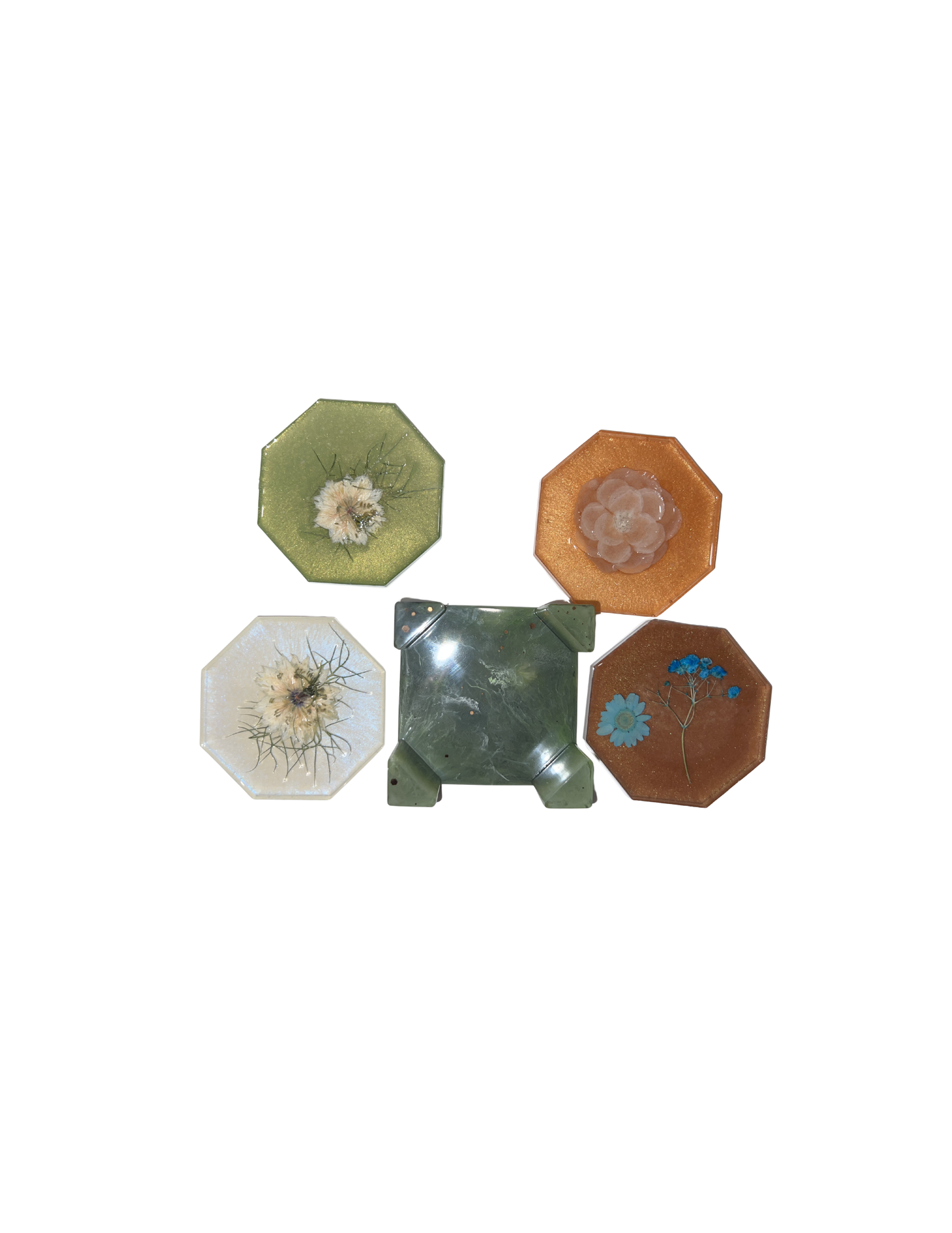 4 Round coasters with holder