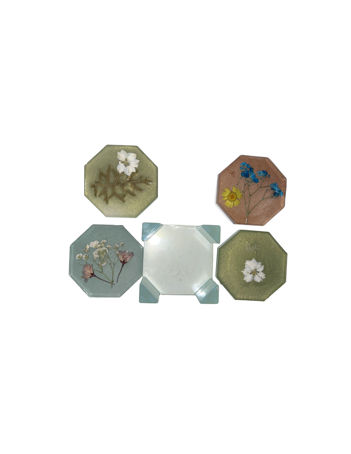 4 Round coasters with holder